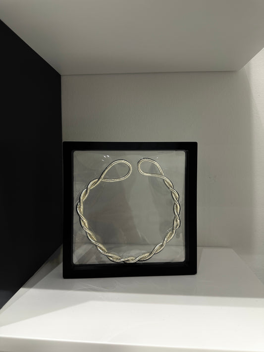 18k White Gold Plated Bendable Necklace